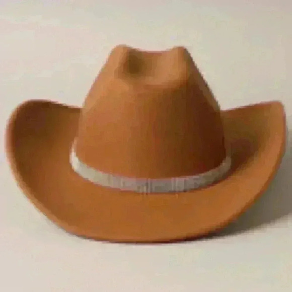 New Brown Cowboy Hat Felt w/Rhinestone Embellishments - Picture 1 of 5
